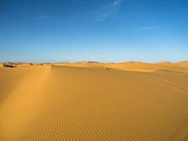 Erg Chubby Hisnande Vackra Marockanska Sandöknar Med Sina Höga Sanddyner — Stockfoto