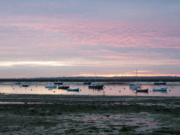 Prázdná Krajina Dřevěná Cesta Chodník Západ Mersea Ponton Mola — Stock fotografie