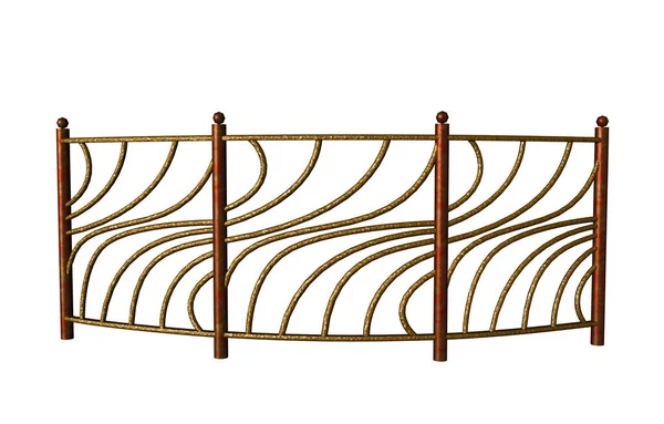 Ornate Metal Fence Made Wrought Iron — Stock Photo, Image