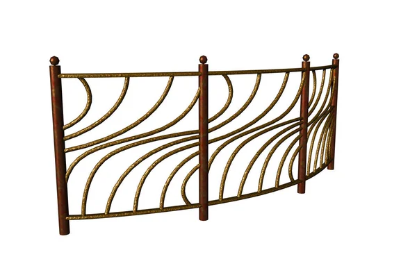 Ornate Metal Fence Made Wrought Iron — Stock Photo, Image