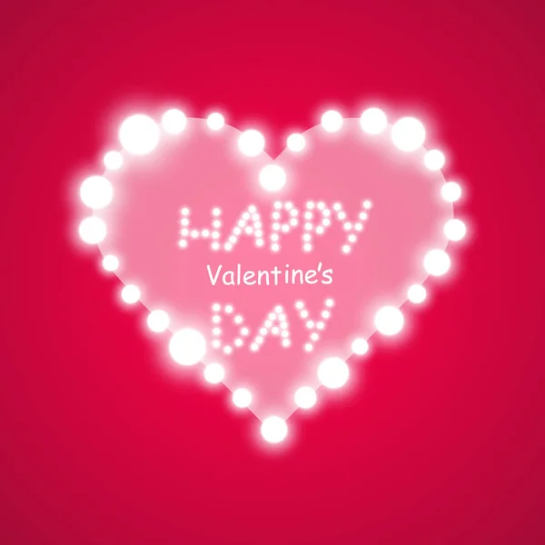 Coração Das Lâmpadas Sobre Fundo Transparente Cartão Dia Dos Namorados — Fotografia de Stock