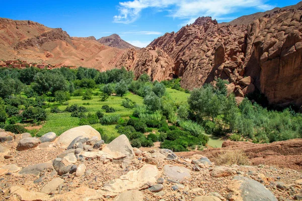 Unika Klippformationer Dalen Som Leder Till Dades Gorge Marocko — Stockfoto