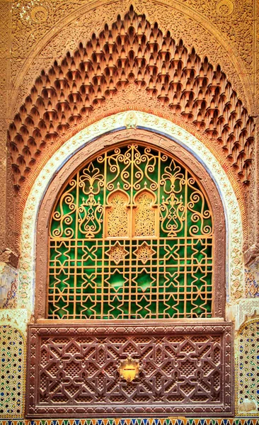 Прекрасно Прикрашене Вікно Мечеті Медині Fes Марокко — стокове фото