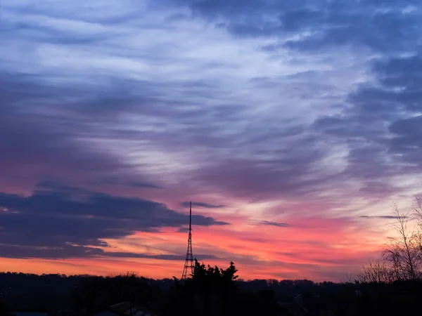 Crystal Palace Transmitting Station Dusk Bromley London — Stock Photo, Image