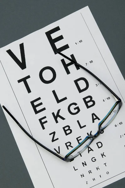 Paio Occhiali Foglio Prova Della Visione Distanza — Foto Stock