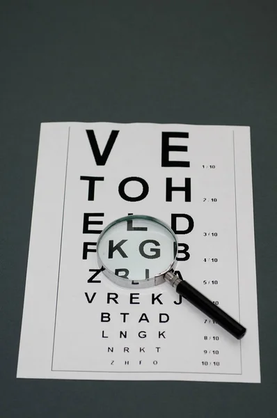 距離画像検査シートの眼鏡のペア — ストック写真
