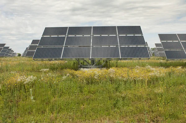 Elektrický Výrobní Park Solárními Panely — Stock fotografie