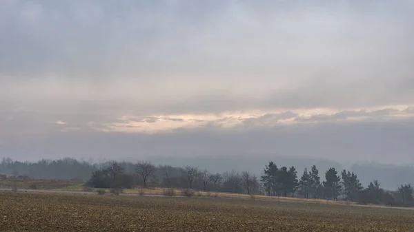 Krajobraz Zimą Bez Śniegu — Zdjęcie stockowe