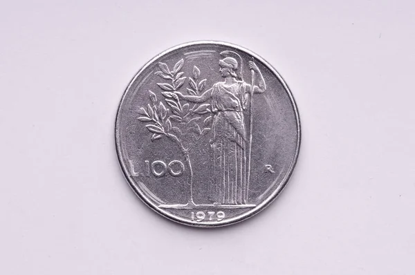 Gamla Italienska 100 Lire Mynt Italien — Stockfoto