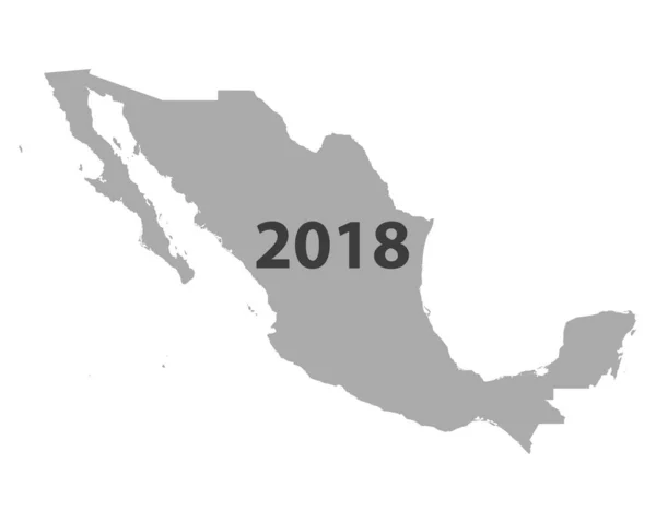 Karta Över Mexiko 2018 Geografisk Karta Illustration — Stockfoto