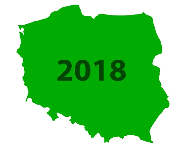 Karta Över Polen 2018 Geografisk Karta Illustration — Stockfoto