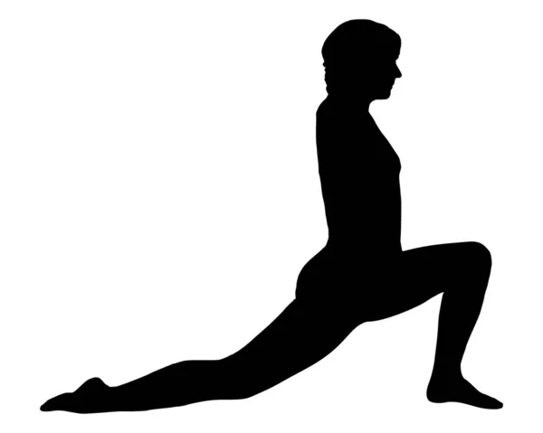 Silhouette Einer Frau Beim Yoga — Stockfoto