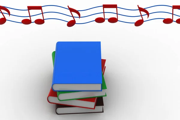 Musikalische Note Mit Buch — Stockfoto