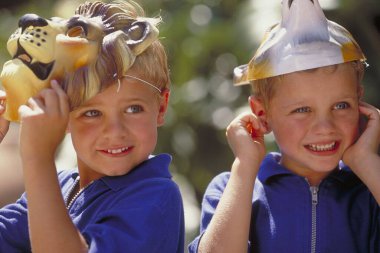 Cute child portrait, happy childhood concept clipart