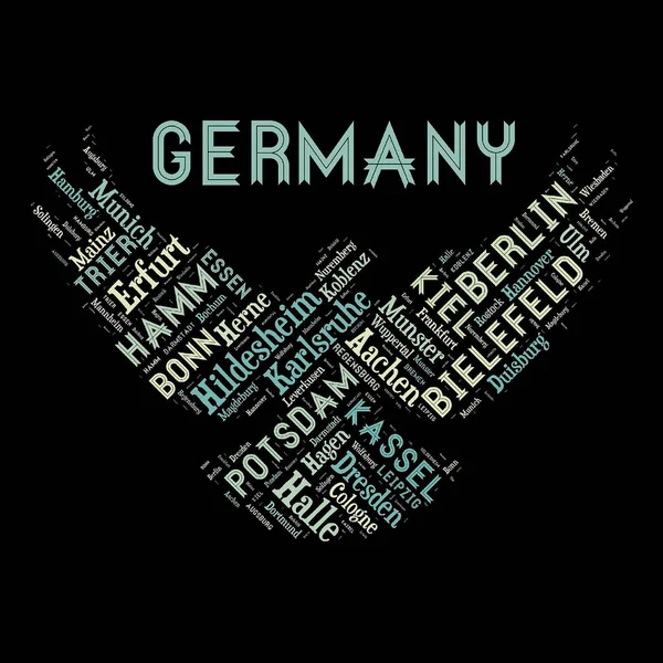 Word Cloud Germany Cities Background — Stock Photo, Image