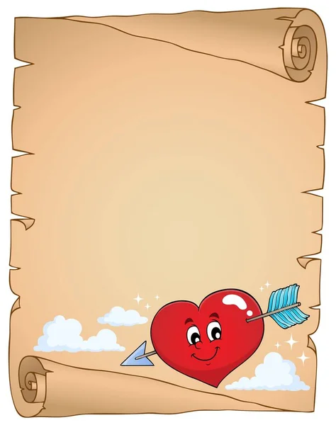 Valentine Hjärta Ämne Pergament Bild Illustration — Stockfoto