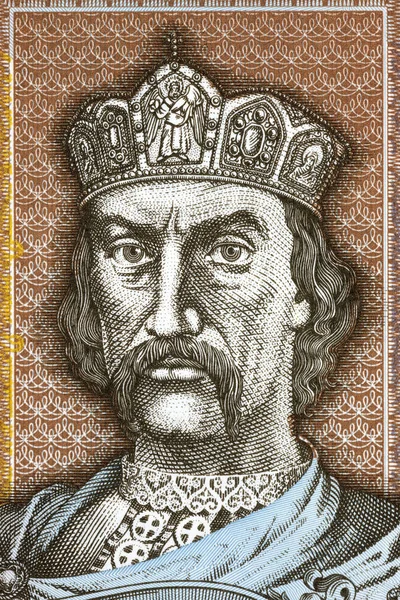 Великий Портрет Володимира Великого Старих Українських Грошей — стокове фото