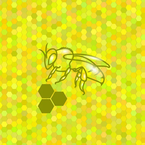 黄底小蜜蜂的符号 — 图库照片