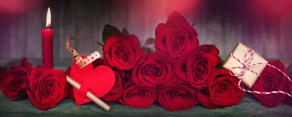 Романтическое Оформление Обветшалом Шикарном Стиле День Святого Валентина — стоковое фото