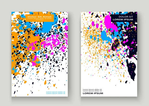 페인트 프레임 디자인 튀기지 스프레이 보라색 창조적인 보고서 카탈로그 브로셔 — 스톡 사진