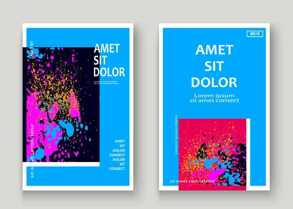 Neon Explosion Paint Splatter Artistic Cover Frame Design Decorative Dust — Stock Photo, Image