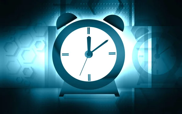 Mavi Alarmlı Saat Çizimi — Stok fotoğraf