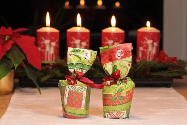 Regali Decorazione Natale Candele — Foto Stock