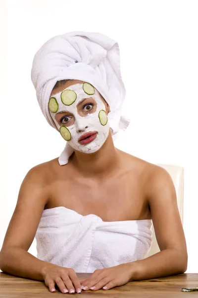 Donna Con Maschera Viso 240910 — Foto Stock