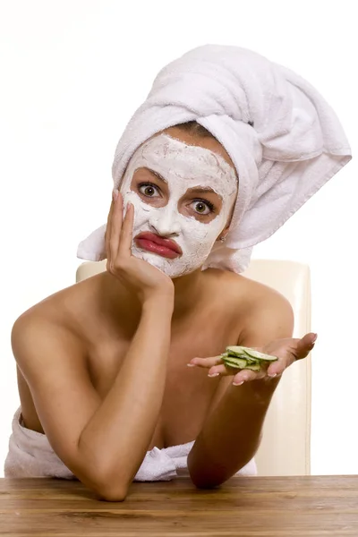 Mujer Con Máscara Facial 240910 —  Fotos de Stock