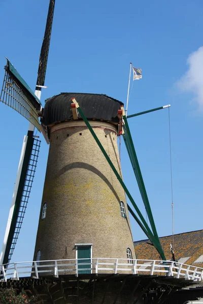 Scenic View Landscape Windmill Building — Stock Photo, Image