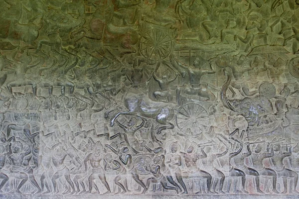 Vecchio Rilievo Khmer — Foto Stock