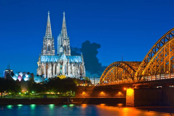 Classic Ncologne Cathedral Blue Hour — Stock Photo, Image