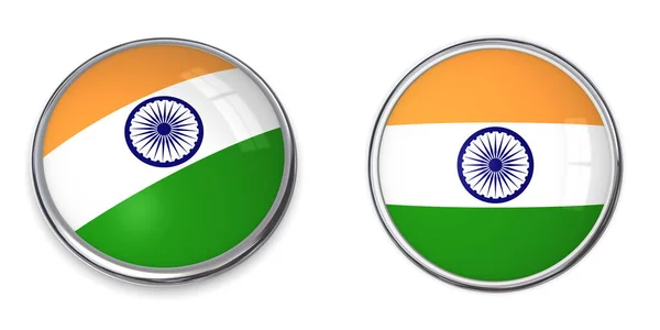 Banner Button India Isolato Sfondo Bianco — Foto Stock