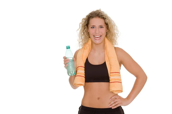Mujer Joven Con Una Botella Agua — Foto de Stock