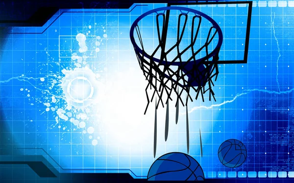 Basketbalová Síť Modrým Pozadím — Stock fotografie
