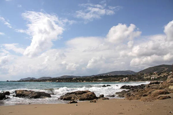 Praia Areia Costa Sul Crete — Fotografia de Stock