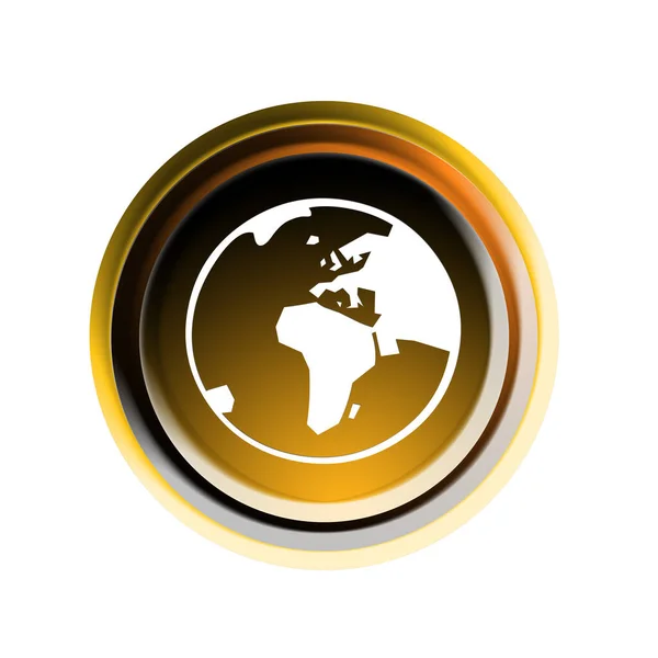Кнопка Глобуса Графічна Ілюстрація Планети Земля — стокове фото