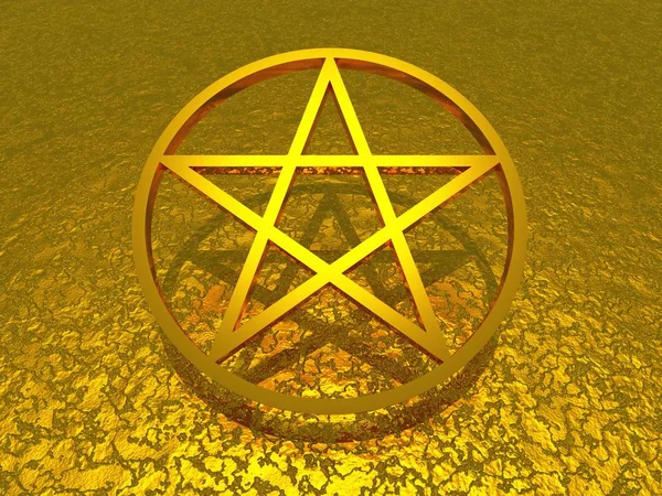 Pentagram Arany Lebegő — Stock Fotó