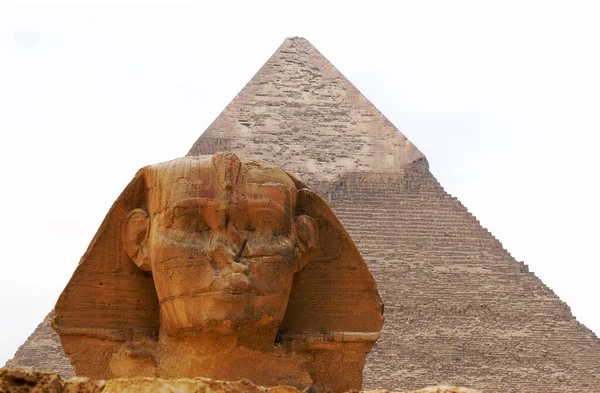 Esfinge Pirâmides Gizé Egypt — Fotografia de Stock