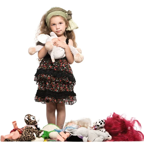 Little Girl Teddy Bear — Stock Photo, Image