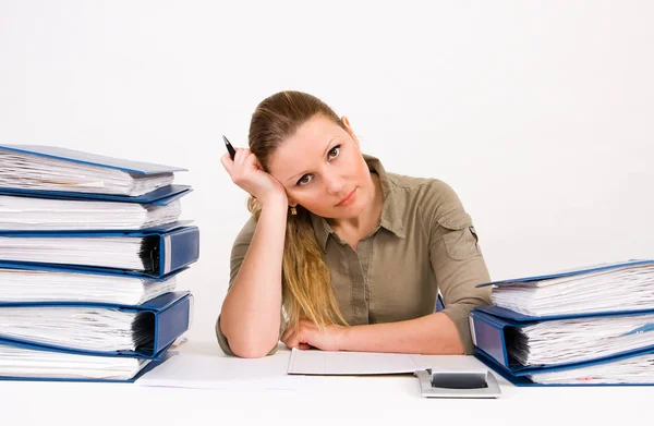 Business Woman Working Documents — Stock Photo, Image