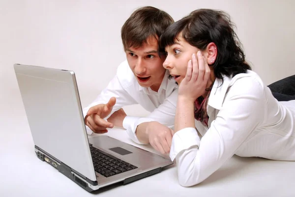 Young Couple Laptop Stock Picture