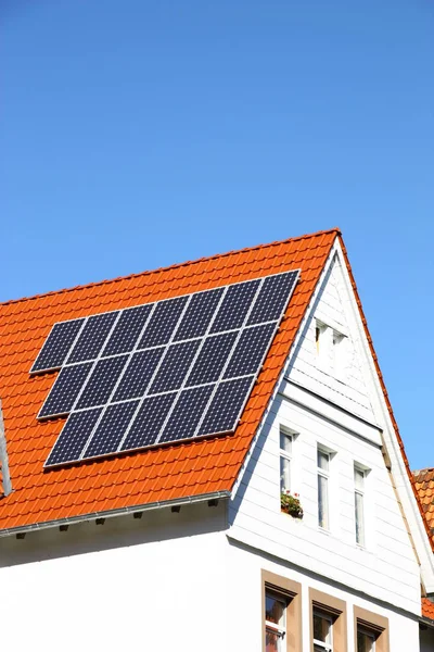 Solarzellen Stromerzeugung Solarenergie — Stockfoto