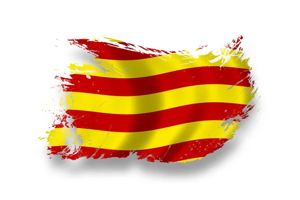 Σημαία Της Καταλονίας Εθνική Σημαία Χώρας — Φωτογραφία Αρχείου