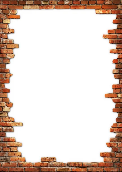 Ziegelmauer Grungy Rahmen — Stockfoto