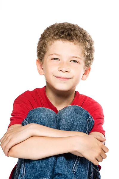 Kleiner Junge Porträt Fröhliches Lächeln — Stockfoto