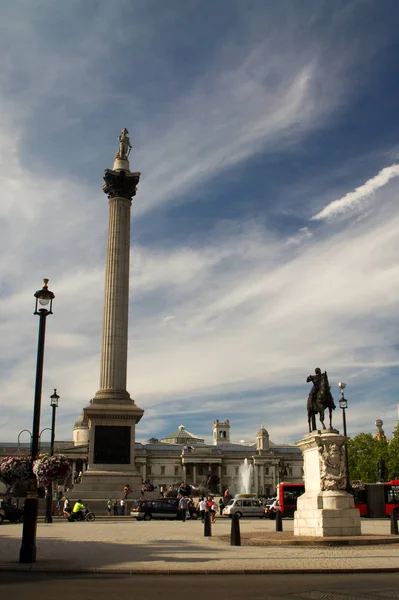 Trafalgar Tér London Tér Híres — Stock Fotó