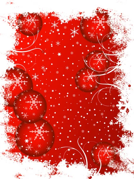 Frosty Christmas Card Red — Stock Photo, Image