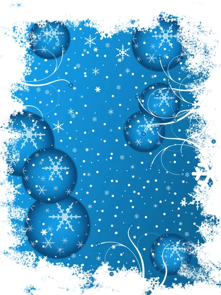 Frosty Blue Christmas Card — Stock Photo, Image