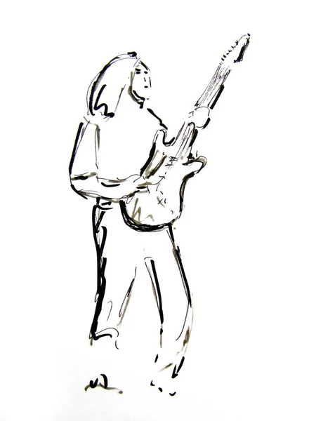 Rock Guitarist Musical Instrument — Stock Photo, Image